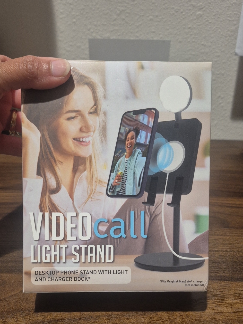 Video Call Light Stand with Phone Holder - Black/White